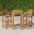 Set da Bar da Giardino 3 pz in Legno Massello di Acacia