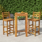 Set da Bar da Giardino 3 pz in Legno Massello di Acacia