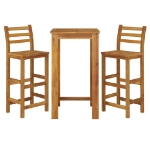 Set da Bar da Giardino 3 pz in Legno Massello di Acacia