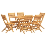 Set da Pranzo da Giardino 7 pz in Legno Massello di Teak
