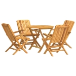 Set da Pranzo per Giardino 5 pz in Legno Massello di Teak