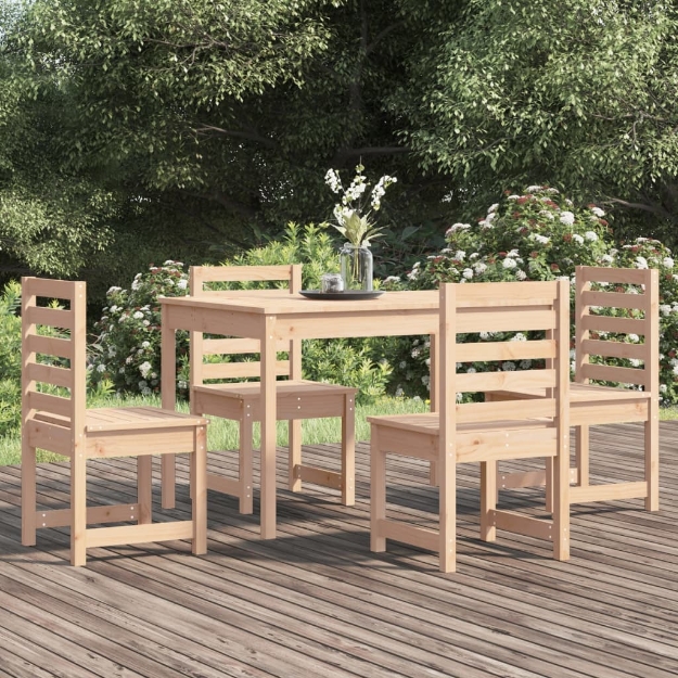 Set da Pranzo per Giardino 5 pz in Legno Massello di Pino