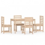 Set da Pranzo per Giardino 5 pz in Legno Massello di Pino