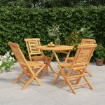 Set da Pranzo per Giardino 5 pz in Legno Massello di Teak