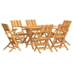 Set da Pranzo da Giardino 7 pz in Legno Massello di Teak