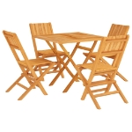 Set da Pranzo per Giardino 5 pz in Legno Massello di Teak
