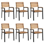Set Pranzo da Giardino 7 pz Legno Massello di Acacia e Metallo