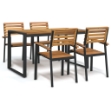 Set Pranzo da Giardino 5 pz Legno Massello di Acacia e Metallo