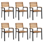 Set Pranzo da Giardino 7 pz Legno Massello di Acacia e Metallo