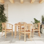 Set da Pranzo per Giardino 5 pz in Legno Massello di Teak