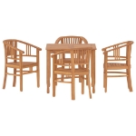 Set da Pranzo per Giardino 5 pz in Legno Massello di Teak
