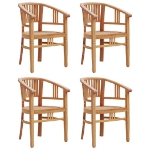 Set da Pranzo per Giardino 5 pz in Legno Massello di Teak