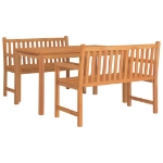 Set da Pranzo per Giardino 3 pz in Legno Massello di Teak