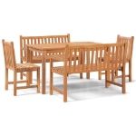 Set da Pranzo per Giardino 5 pz in Legno Massello di Teak