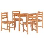 Set da Pranzo per Giardino 5 pz in Legno Massello di Teak