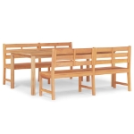 Set da Pranzo per Giardino 3 pz in Legno Massello di Teak