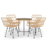 Set da Pranzo da Giardino 5 pz in Polyrattan