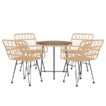 Set da Pranzo da Giardino 5 pz in Polyrattan