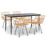 Set da Pranzo da Giardino 5 pz in Polyrattan
