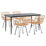 Set da Pranzo da Giardino 5 pz in Polyrattan