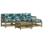 Set Divani da Giardino 5pz con Cuscini Legno Impregnato di Pino