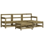 Set Divani da Giardino 5pz con Cuscini Legno Impregnato di Pino