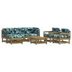 Set Divani da Giardino 7pz con Cuscini Legno Impregnato di Pino