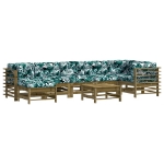 Set Divani da Giardino 8pz con Cuscini Legno Impregnato di Pino
