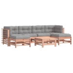 Set Divani Giardino 7 pz con Cuscini Legno Massello di Douglas