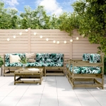 Set Divani da Giardino 6pz con Cuscini Legno Impregnato di Pino