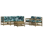 Set Divani da Giardino 6pz con Cuscini Legno Impregnato di Pino