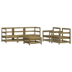 Set Divani da Giardino 6pz con Cuscini Legno Impregnato di Pino