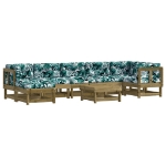 Set Divani da Giardino 8pz con Cuscini Legno Impregnato di Pino