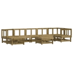 Set Divani da Giardino 8pz con Cuscini Legno Impregnato di Pino