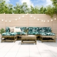Set Divani da Giardino 7pz con Cuscini Legno Impregnato di Pino