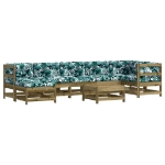 Set Divani da Giardino 8pz con Cuscini Legno Impregnato di Pino