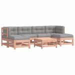 Set Divani Giardino 7 pz con Cuscini Legno Massello di Douglas