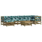 Set Divani da Giardino 8pz con Cuscini Legno Impregnato di Pino