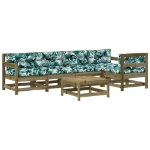 Set Divani da Giardino 6pz con Cuscini Legno Impregnato di Pino
