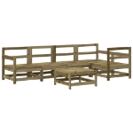 Set Divani da Giardino 6pz con Cuscini Legno Impregnato di Pino