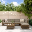 Set Divani da Giardino 7 pz con Cuscini in Legno Massello ambra
