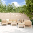 Set Divani da Giardino 10 pz con Cuscini in Legno Massello