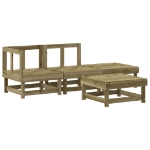 Set Divani da Giardino 4pz con Cuscini Legno Impregnato di Pino