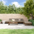 Set Divani da Giardino 5 pz con Cuscini in Legno Massello ambra