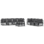 Set Divani da Giardino 8 pz con Cuscini Antracite in Acciaio