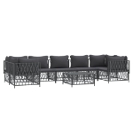 Set Divani da Giardino 8 pz con Cuscini Antracite in Acciaio