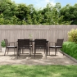 Set Pranzo da Giardino 7 pz con Cuscini in Polyrattan e Acciaio