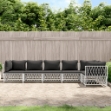 Set Salotto da Giardino 6 pz con Cuscini in Acciaio Bianco