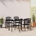 Set da Pranzo da Giardino 5 pz in Acciaio Antracite