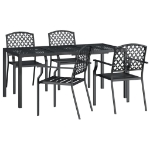 Set da Pranzo da Giardino 5 pz in Acciaio Antracite